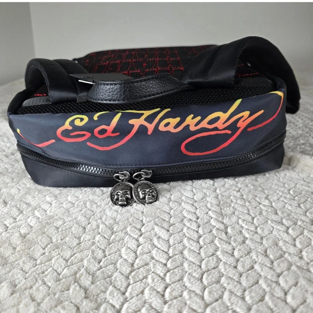 Ed Hardy Backpack Skull Mi Vida Loca Studded Tattoo Art Black Large Y2K, Grunge